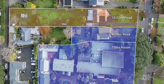 Drone photo of 10 Clive Road and the surrounding Grammar campus